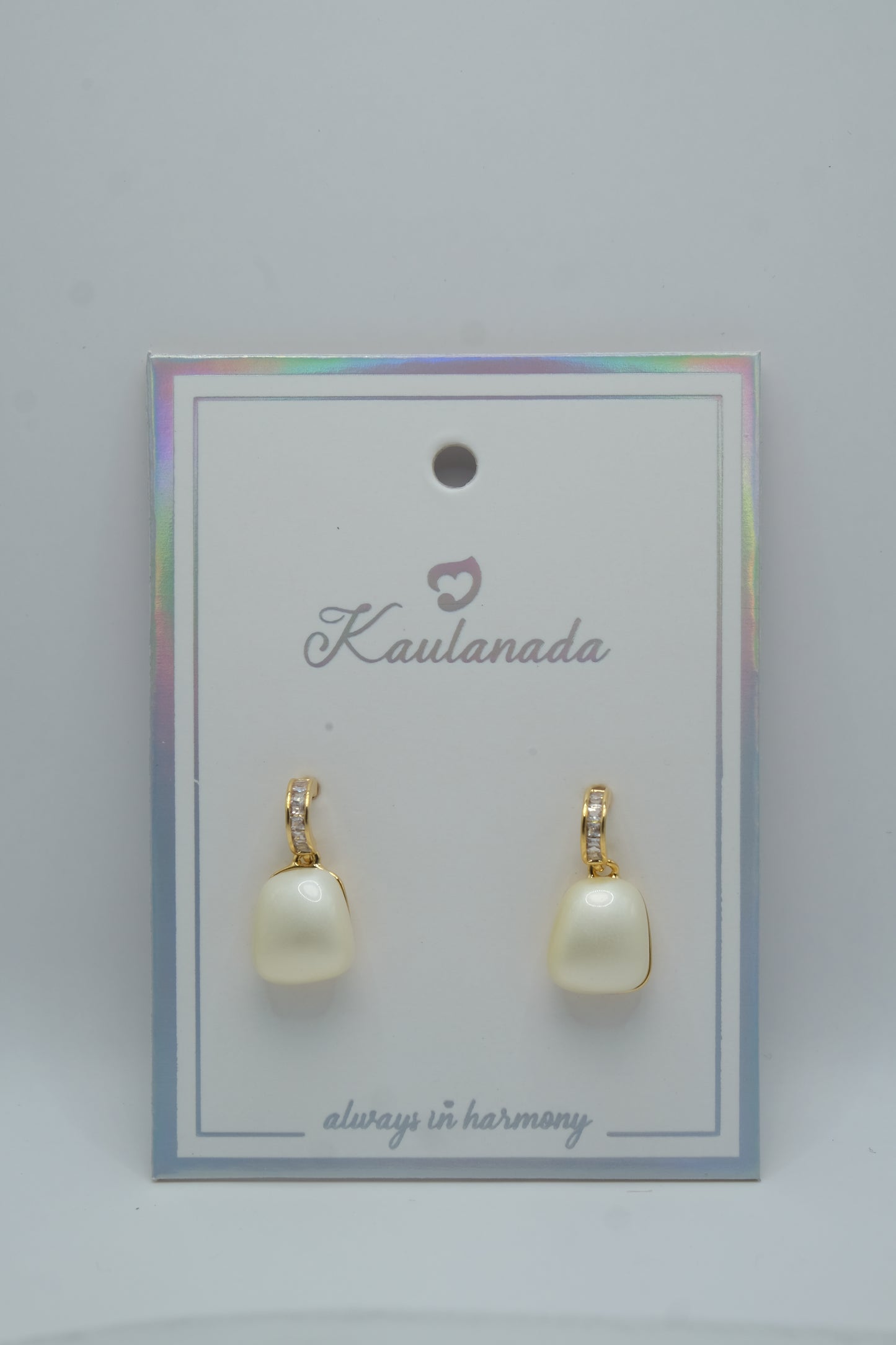 Ivory Dangle Earrings - Gold Plated with Sterling Silver Posts | Anting Gantung Dangle Wanita