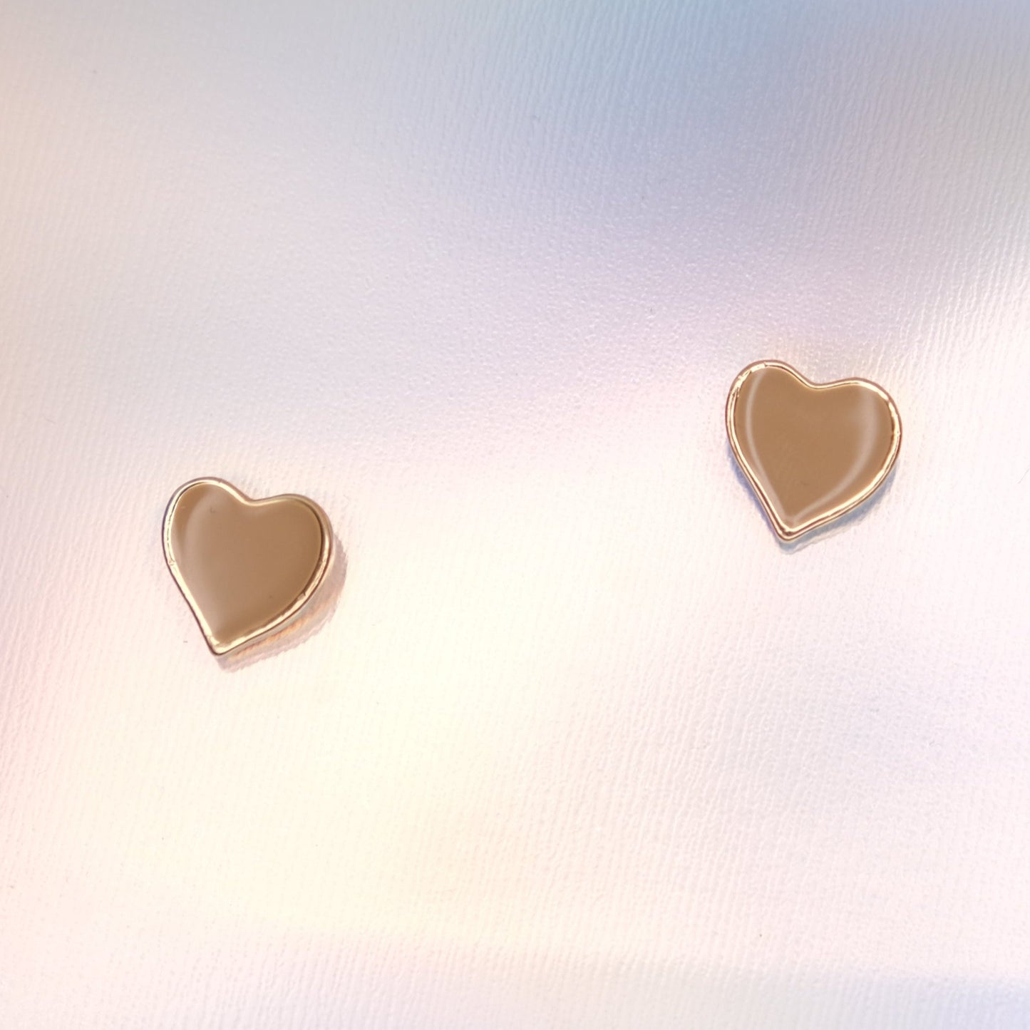 Heart-Shaped Stud Earrings - Gold Plated with Sterling Silver Posts | Anting Stud Wanita