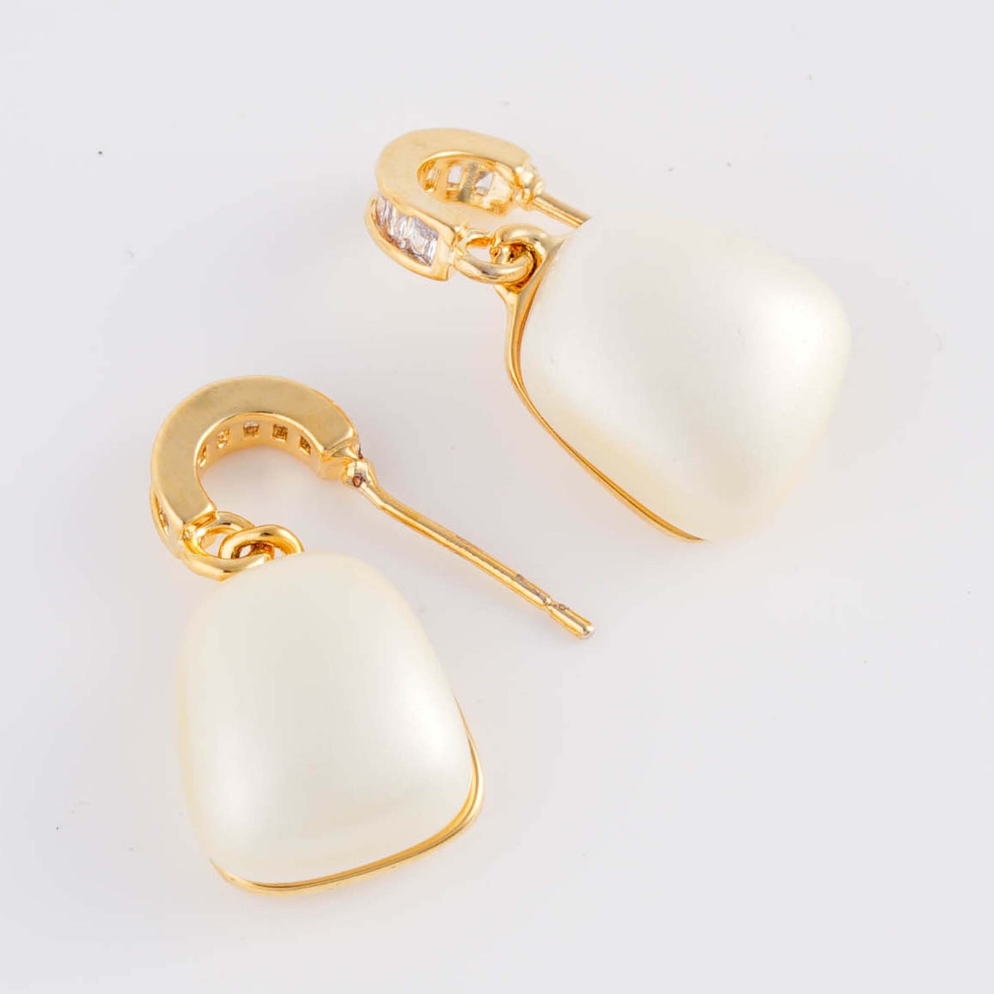 Ivory Dangle Earrings - Gold Plated with Sterling Silver Posts | Anting Gantung Dangle Wanita