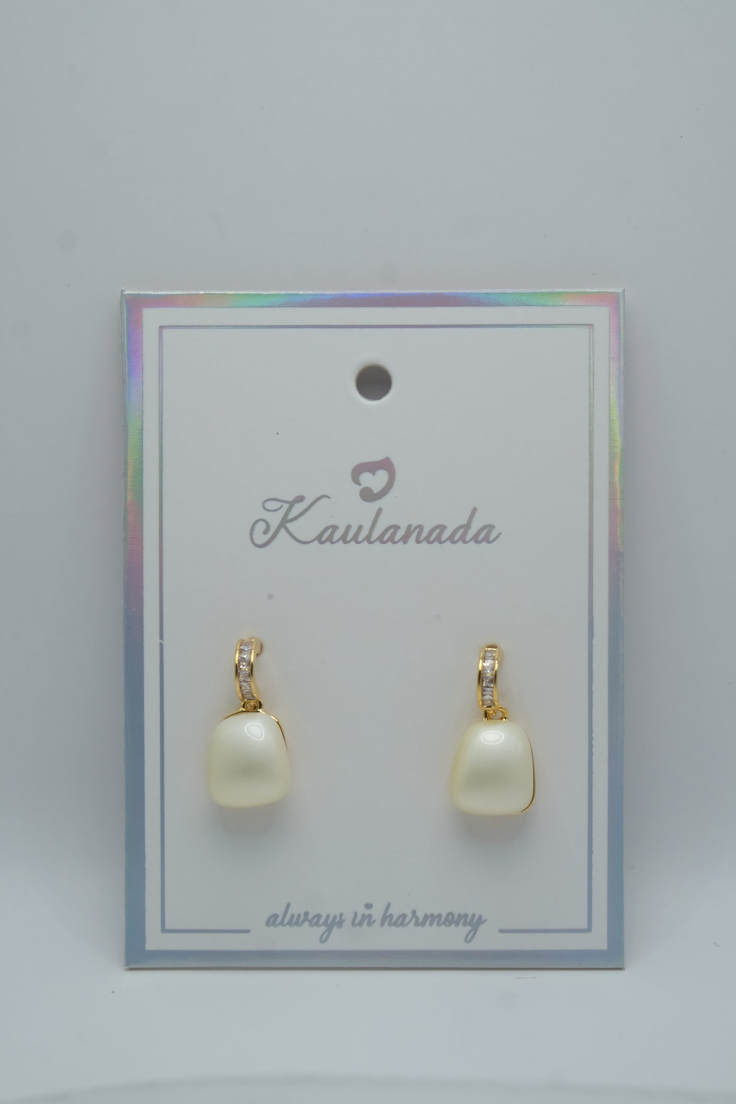 Ivory Dangle Earrings - Gold Plated with Sterling Silver Posts | Anting Gantung Dangle Wanita