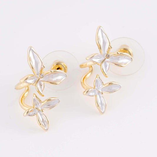 Butterfly-Shaped Huggie Earrings - Gold Plated with Sterling Silver Posts | Anting Huggie Wanita