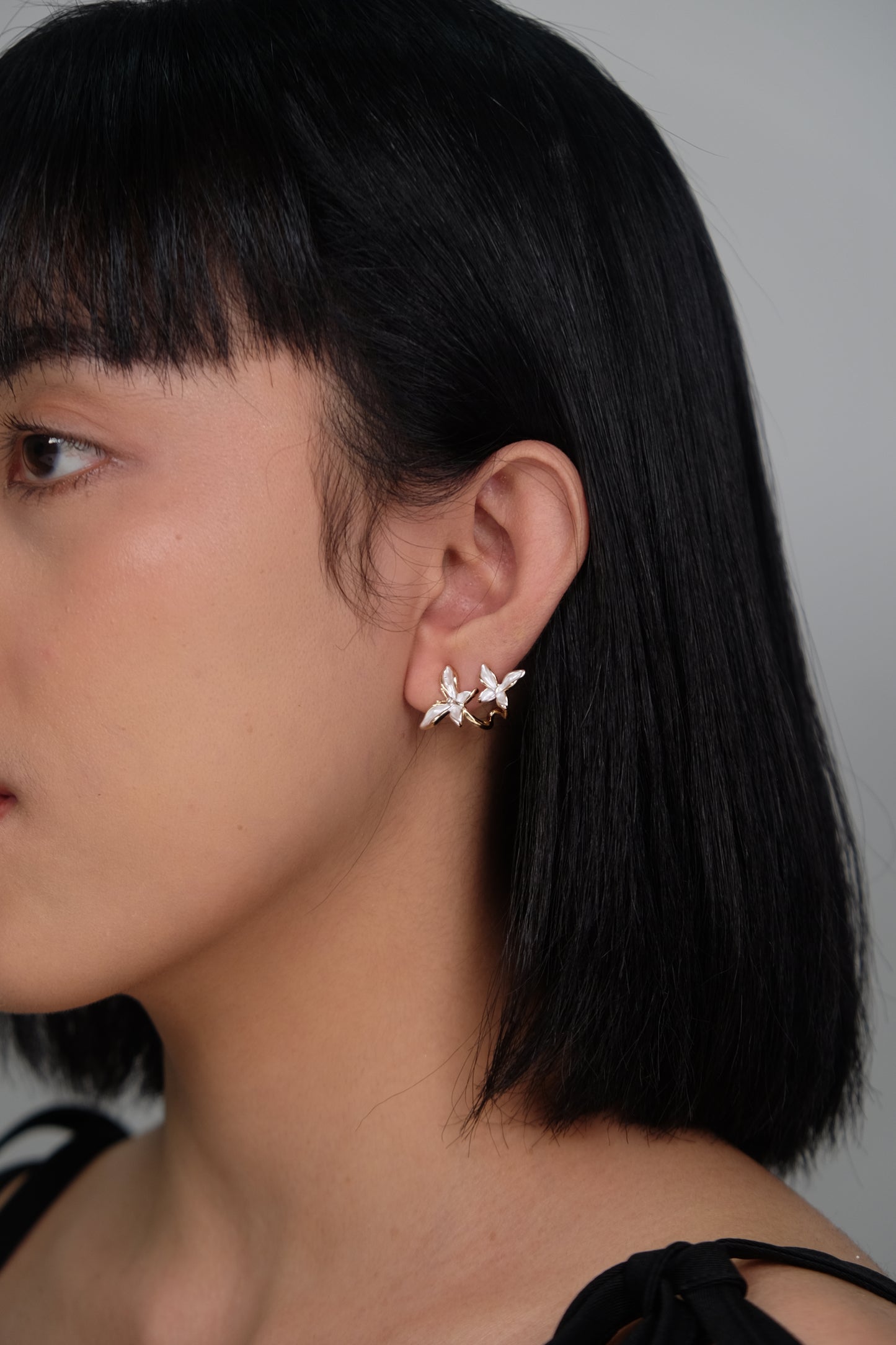 Butterfly-Shaped Huggie Earrings - Gold Plated with Sterling Silver Posts | Anting Huggie Wanita