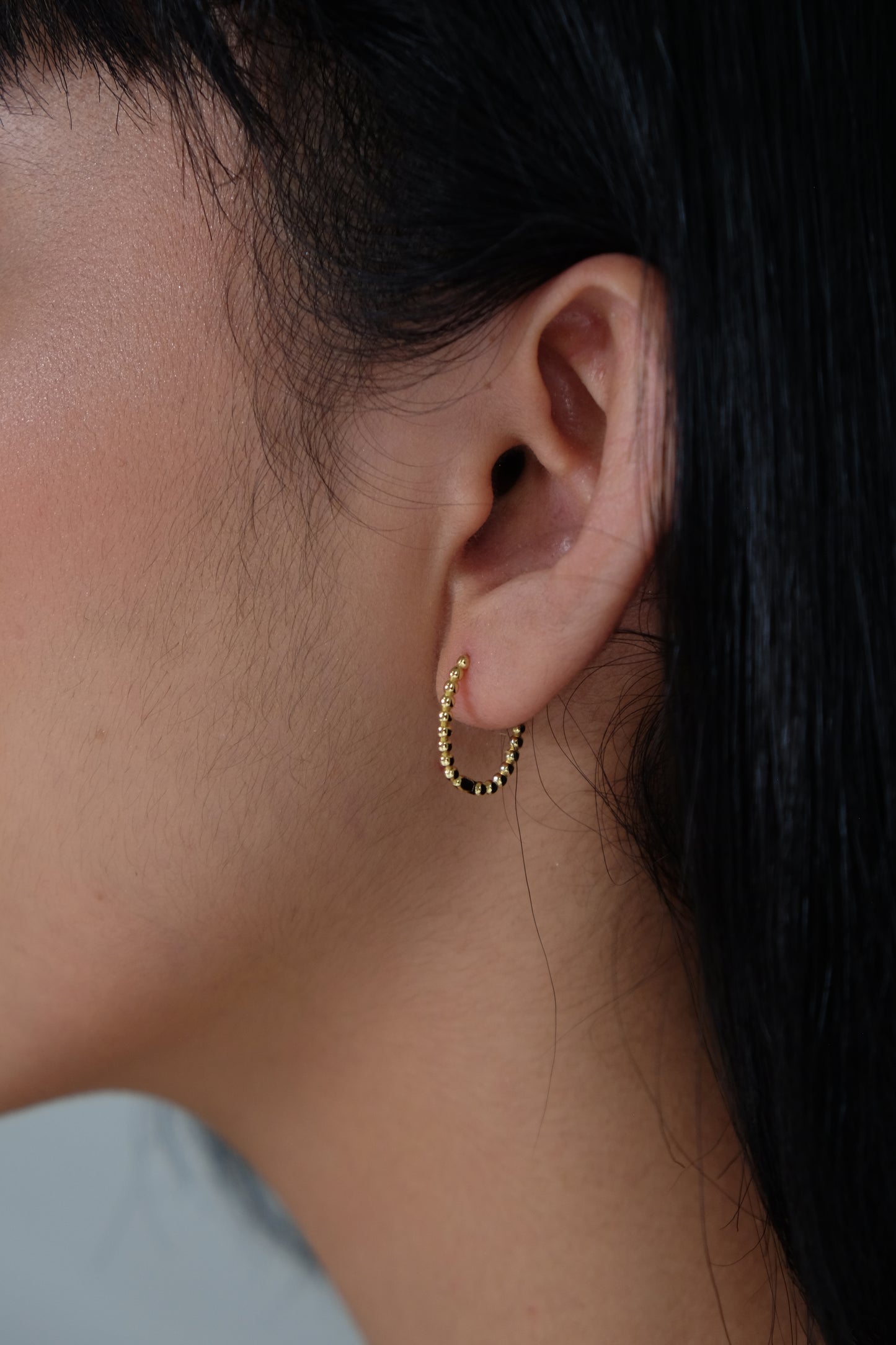 Sterling Silver 14K Gold Plated Geometric Earrings with 925 Silver Sterling Posts | Anting Hoop Geometris Wanita