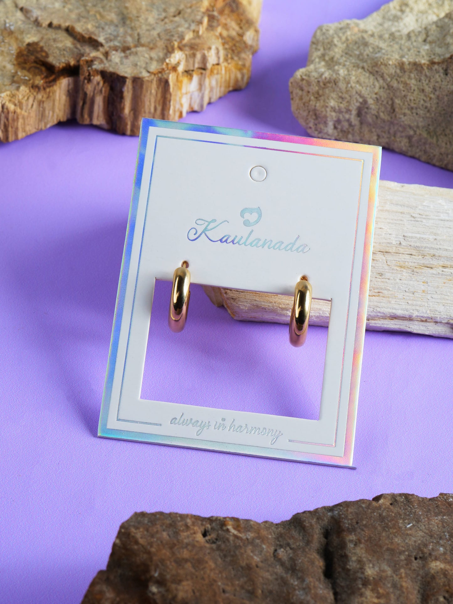 Kaulanada Anting Wanita Hoop Bulat Gold Plated - Anting Tusuk Elegan Trendi Simple untuk Tampilan Sehari-hari - Jarum Stainless Steel Nyaman - Pilihan Warna Gold/Silver/Rose Gold | Statement Earrings