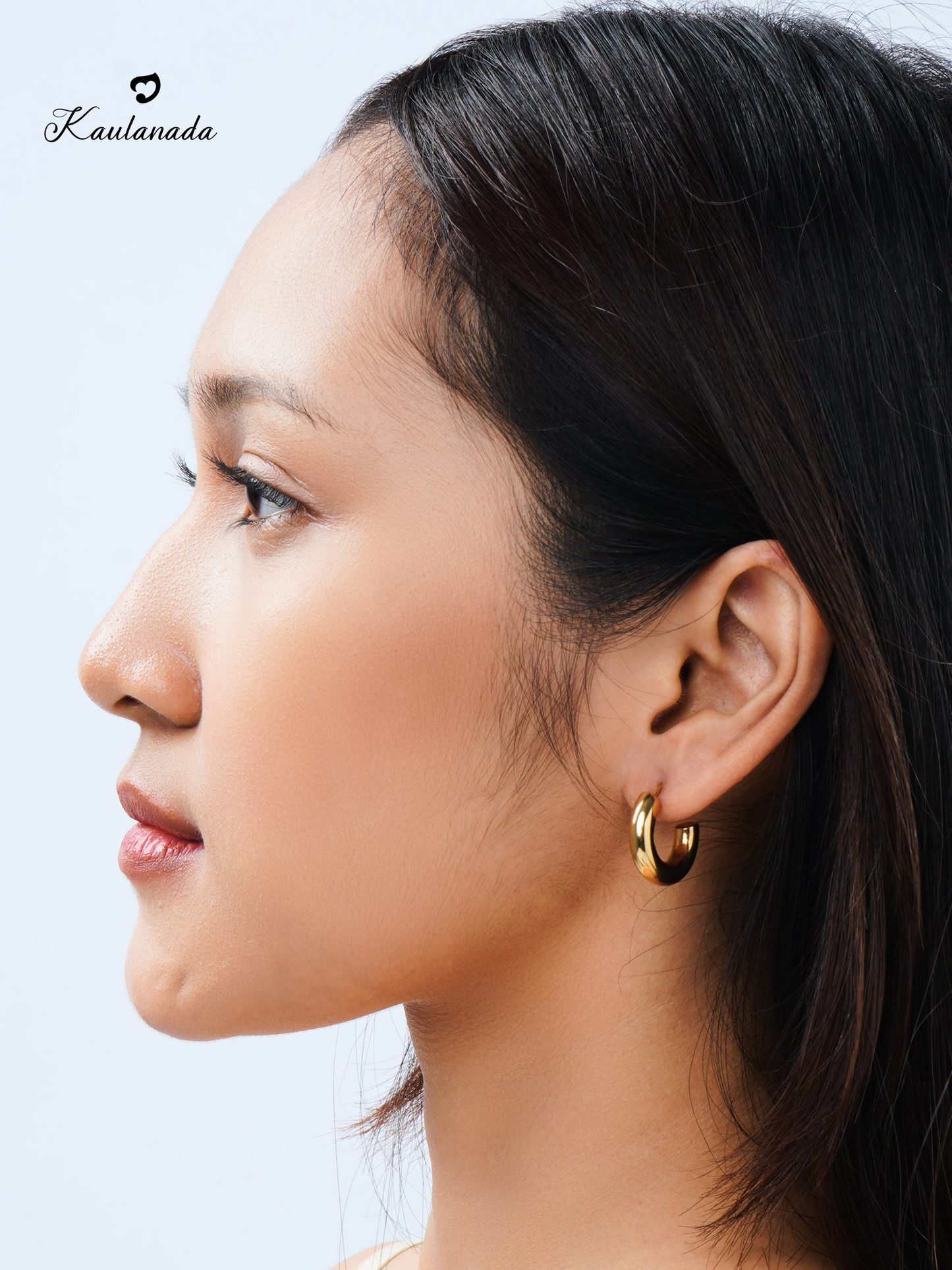 Kaulanada Anting Wanita Hoop Bulat Gold Plated - Anting Tusuk Elegan Trendi Simple untuk Tampilan Sehari-hari - Jarum Stainless Steel Nyaman - Pilihan Warna Gold/Silver/Rose Gold | Statement Earrings