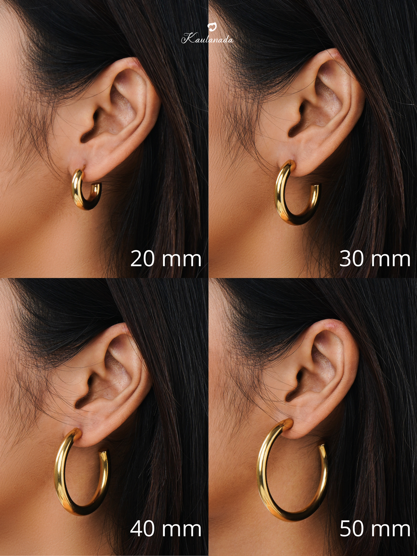 Kaulanada Anting Wanita Hoop Bulat Gold Plated - Anting Tusuk Elegan Trendi Simple untuk Tampilan Sehari-hari - Jarum Stainless Steel Nyaman - Pilihan Warna Gold/Silver/Rose Gold | Statement Earrings