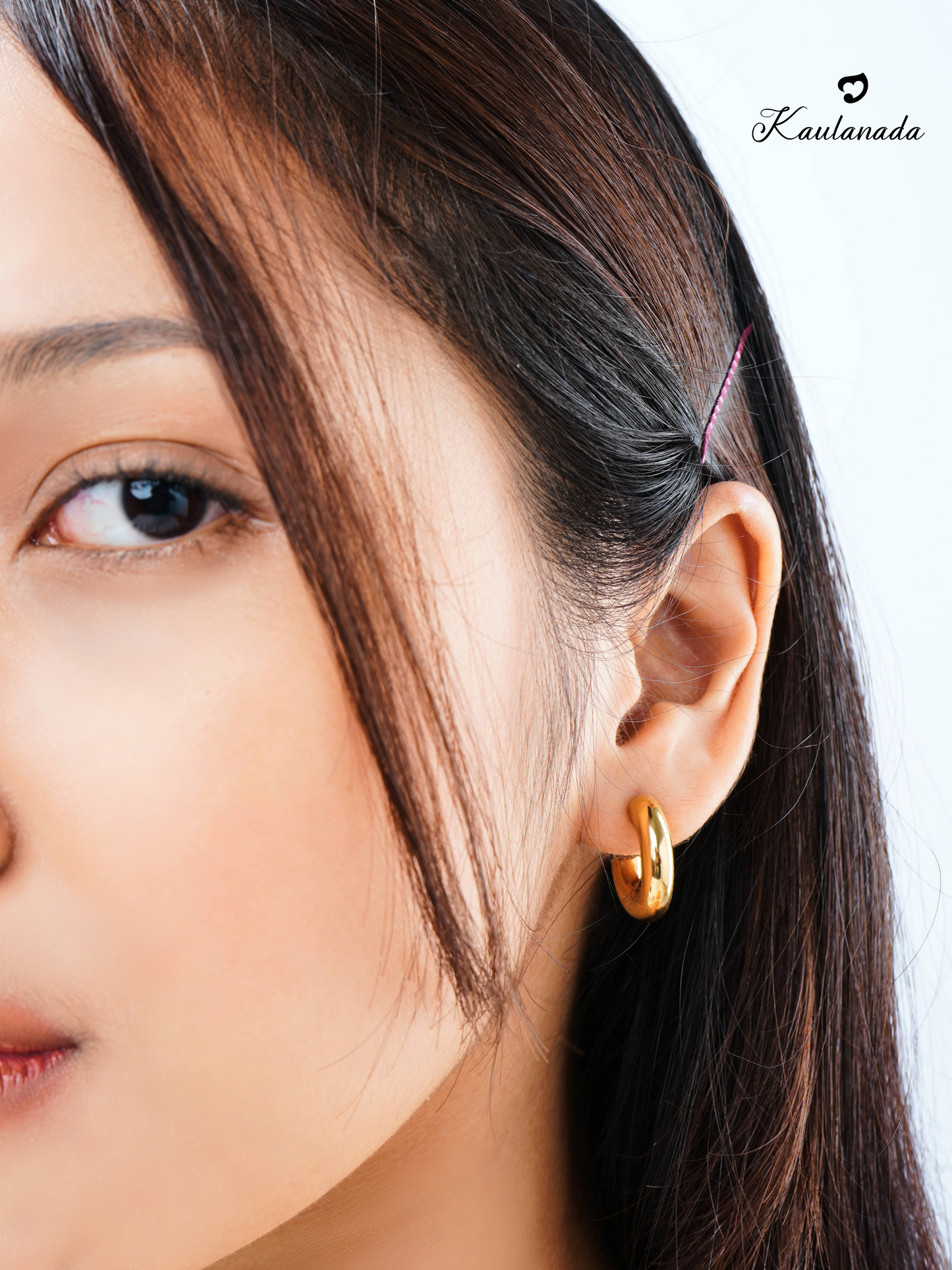 Kaulanada Anting Wanita Hoop Bulat Gold Plated - Anting Tusuk Elegan Trendi Simple untuk Tampilan Sehari-hari - Jarum Stainless Steel Nyaman - Pilihan Warna Gold/Silver/Rose Gold | Statement Earrings