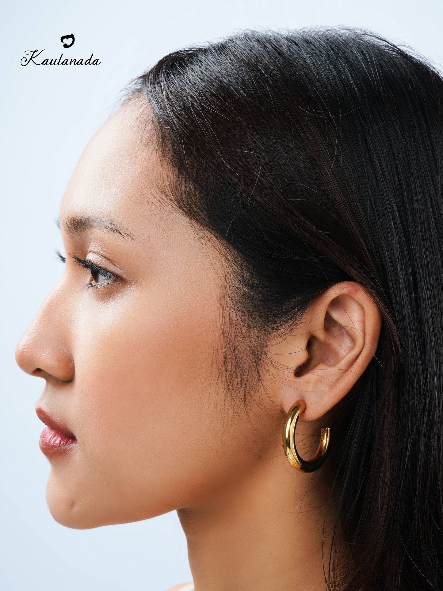 Kaulanada Anting Wanita Hoop Bulat Gold Plated - Anting Tusuk Elegan Trendi Simple untuk Tampilan Sehari-hari - Jarum Stainless Steel Nyaman - Pilihan Warna Gold/Silver/Rose Gold | Statement Earrings