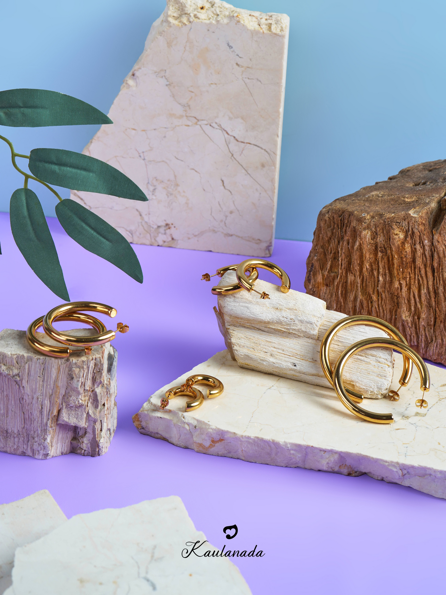 Kaulanada Anting Wanita Hoop Bulat Gold Plated - Anting Tusuk Elegan Trendi Simple untuk Tampilan Sehari-hari - Jarum Stainless Steel Nyaman - Pilihan Warna Gold/Silver/Rose Gold | Statement Earrings