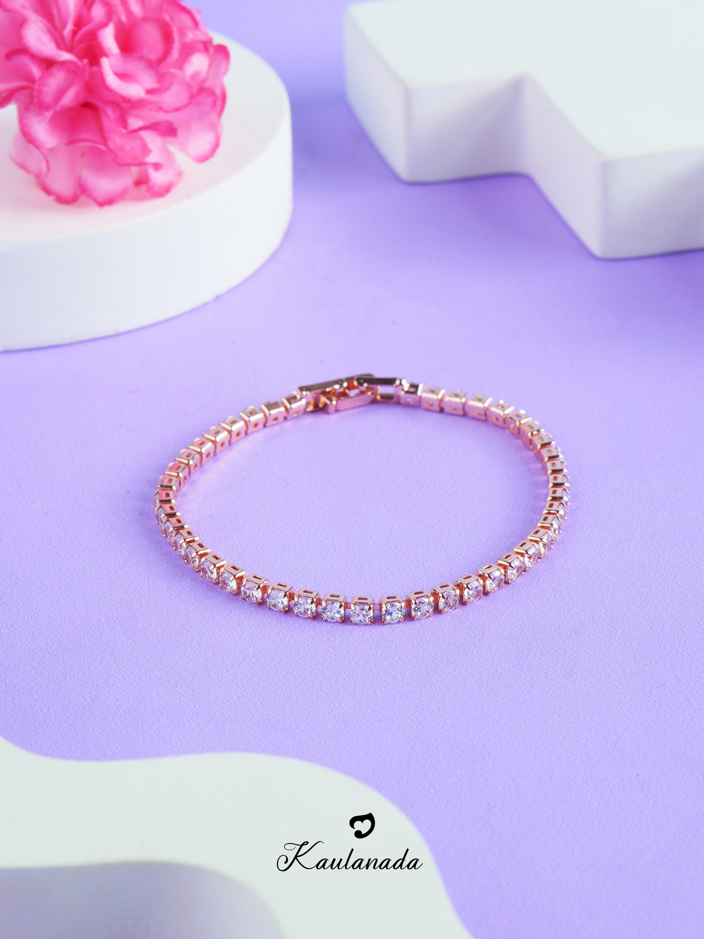 Kaulanada Gelang Wanita Tennis Bracelet Gold Plated 3mm Kristal Zircon | Gelang Emas, Silver, Rose Gold | Aksesoris Fashion Elegan Kekinian
