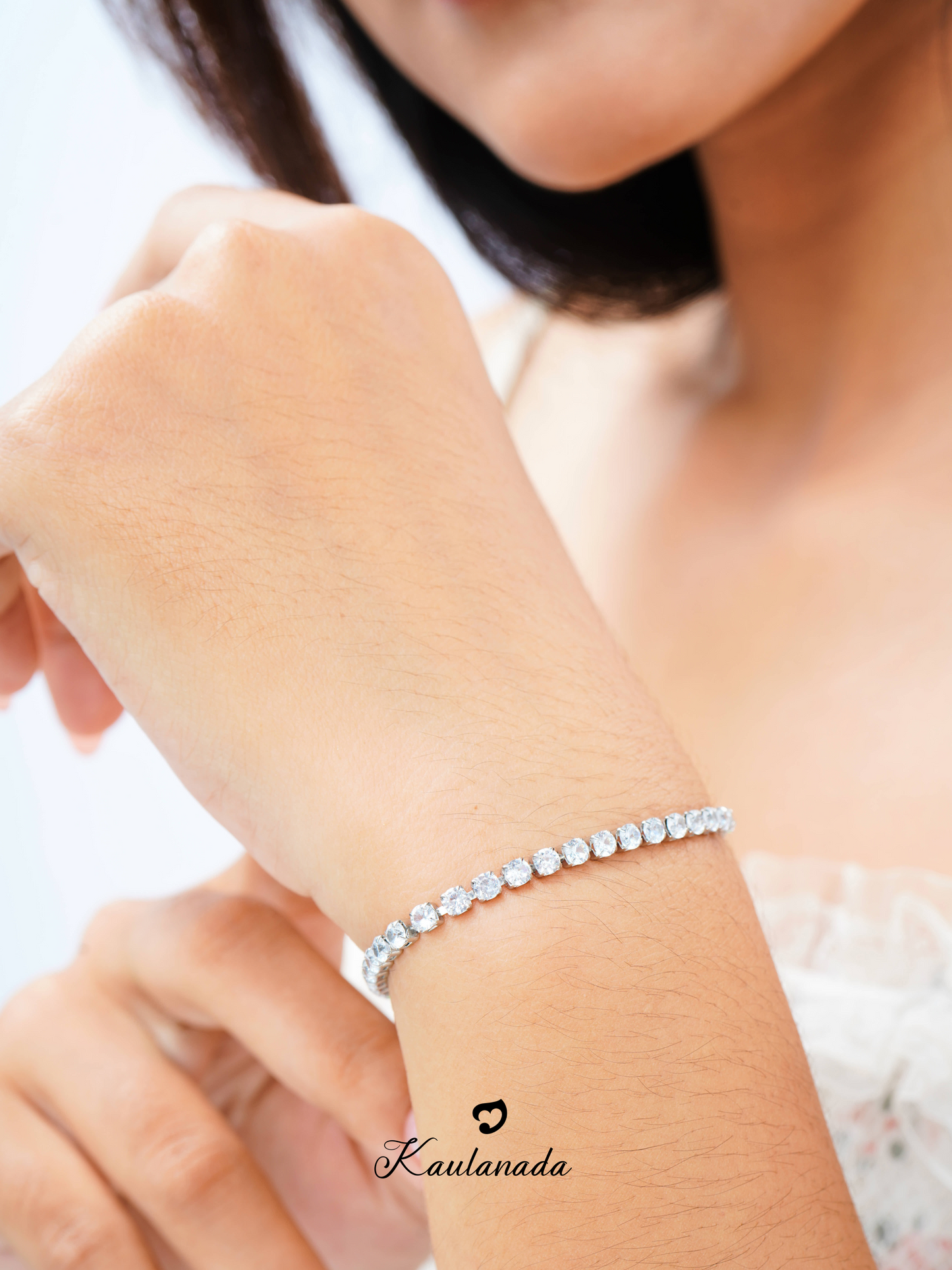 Kaulanada Gelang Wanita Tennis Bracelet Gold Plated 3mm Kristal Zircon | Gelang Emas, Silver, Rose Gold | Aksesoris Fashion Elegan Kekinian