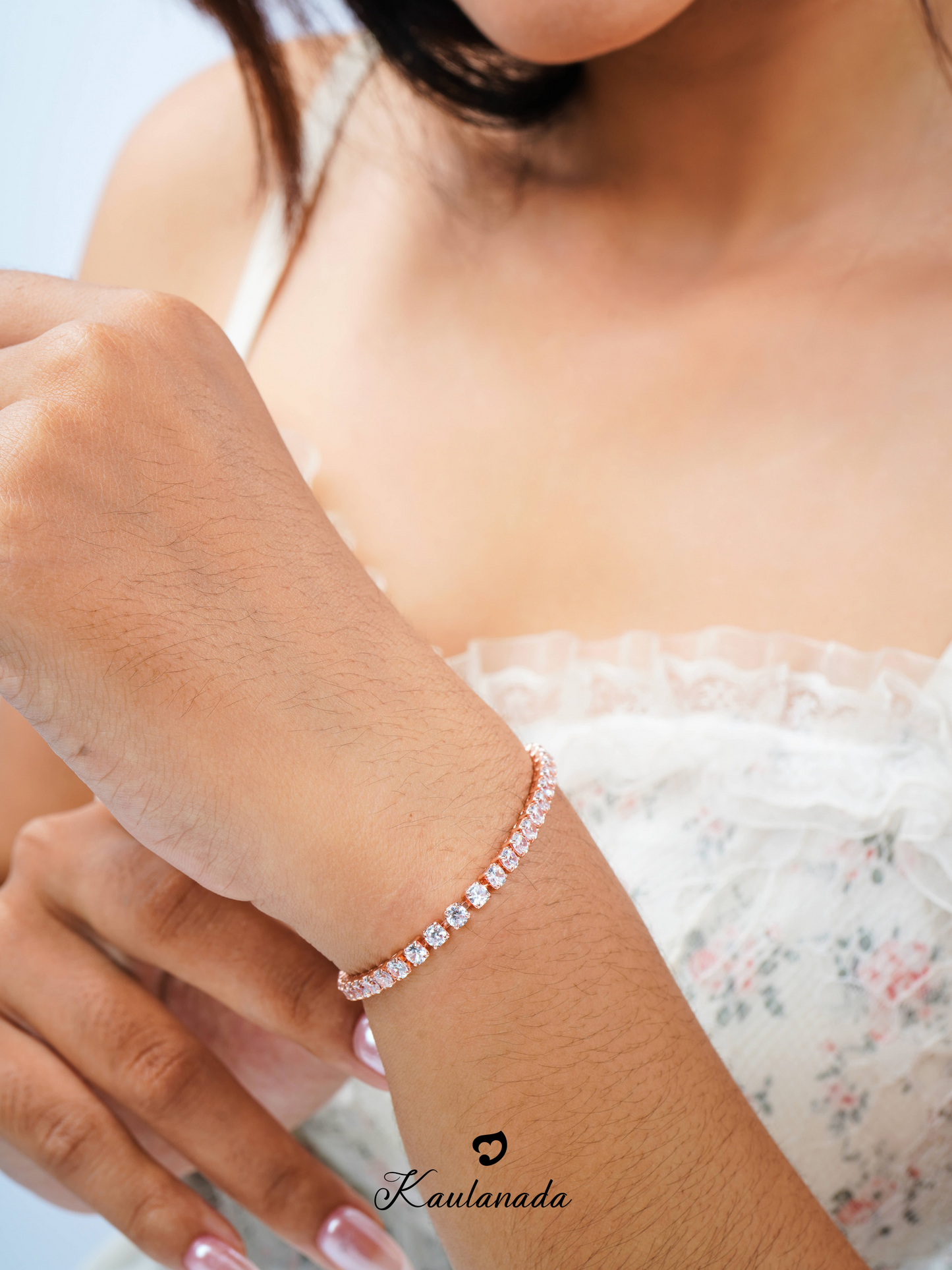 Kaulanada Gelang Wanita Tennis Bracelet Gold Plated 3mm Kristal Zircon | Gelang Emas, Silver, Rose Gold | Aksesoris Fashion Elegan Kekinian