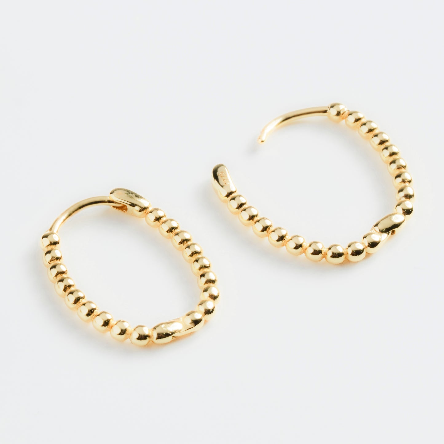 Sterling Silver 14K Gold Plated Geometric Earrings with 925 Silver Sterling Posts | Anting Hoop Geometris Wanita