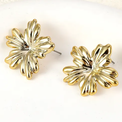 Romantic Sweet Flower Ear Studs with Sterling Silver Posts | Anting Stud Wanita